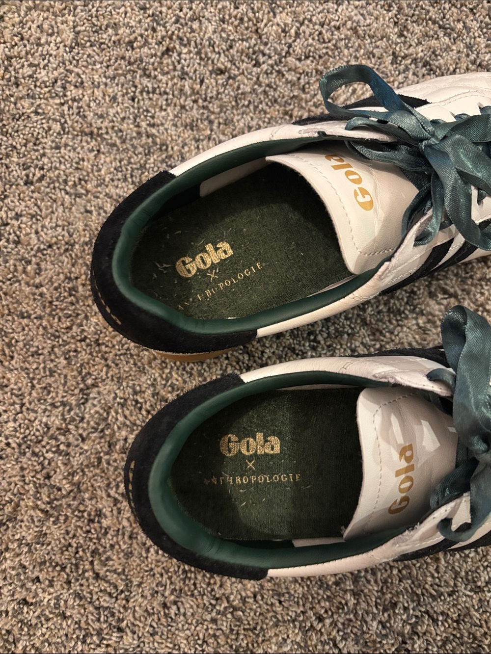 gola anthropologie women’s white black & green sneakers - Picture 5 of 5